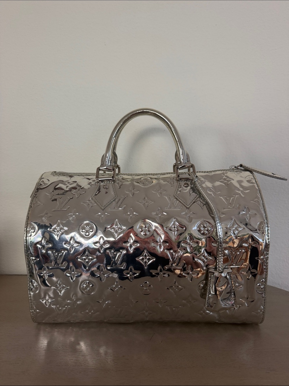 Louis Vuitton Silver Mirror Monogram Spedy 30